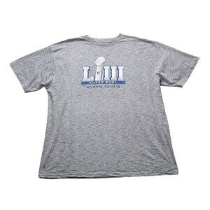 Super Bowl LIII Shirt Adult Size 3XLT  Gray 2018 NFL Season Patriots Vs Rams
